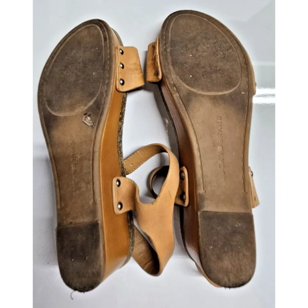 LUCKY BRAND Kanoa wedge sandals‎ leather upper youth girl Sz S/3M